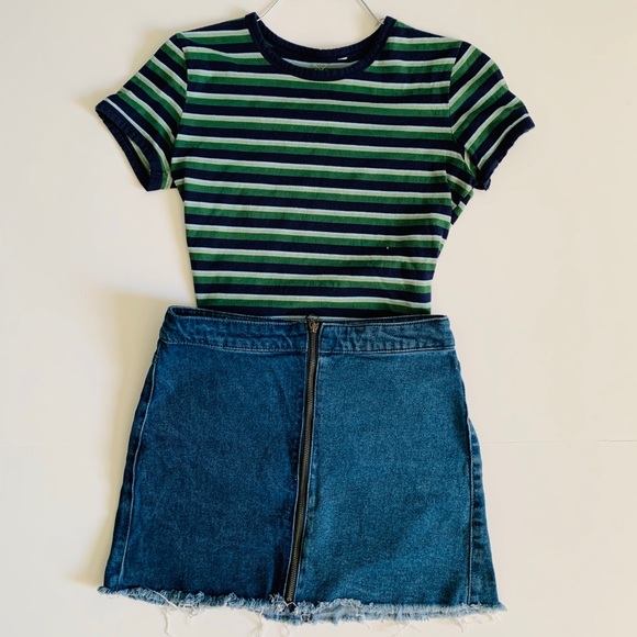 Silly Hand-Painted Two-Tone Zip Denim Women’s Sz 4 - Picture 1 of 5